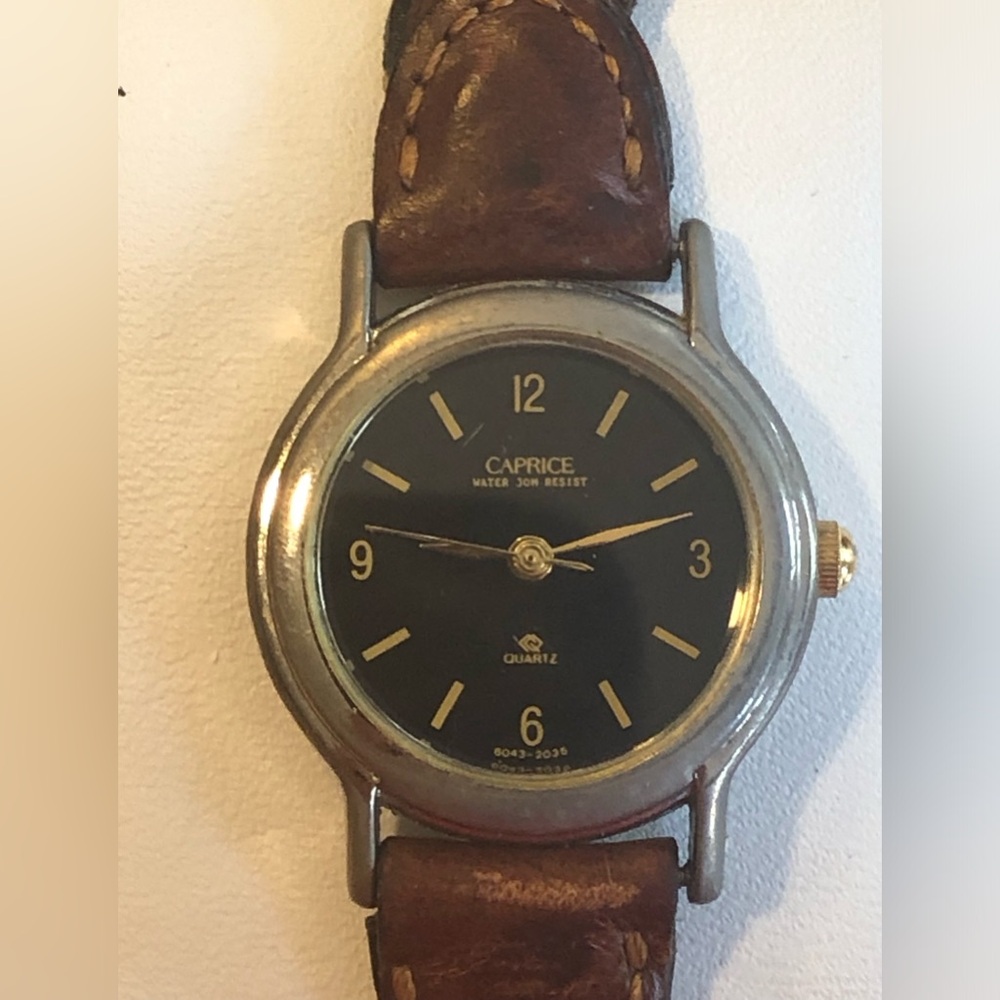 3/$20 Caprice vintage leather band watch